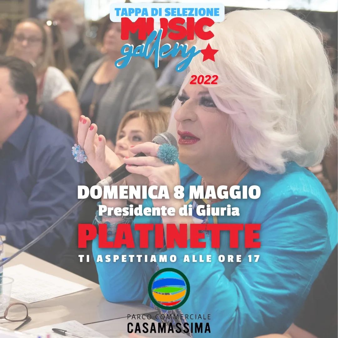 MUSIC GALLERY AI NASTRI DI PARTENZA: PLATINETTE PRESIDENTE DI GIURIA!